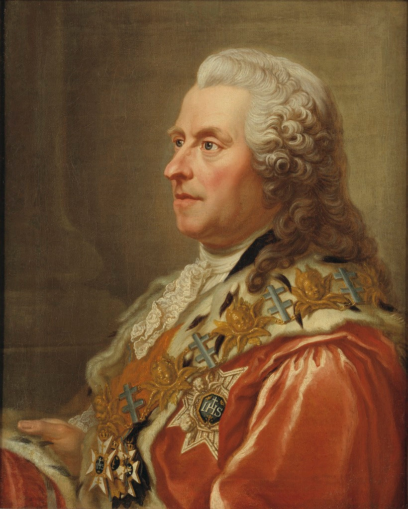 Carl Gustaf Tessin, vintage artwork by Jakob Bjorck, 12x8" (A4) Poster