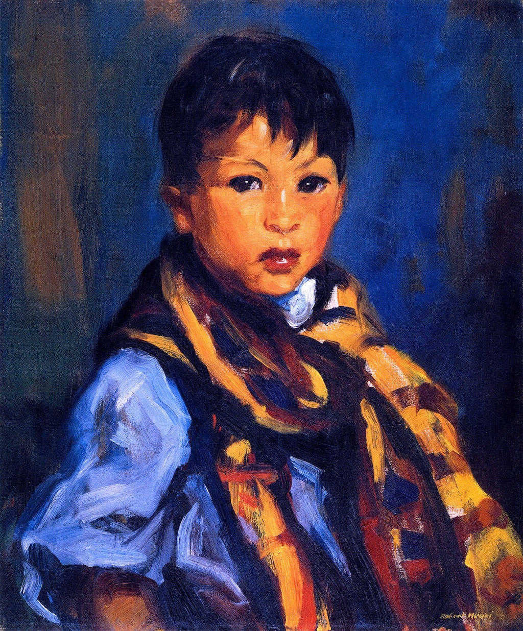 Boy with Plaid Scarf by Robert Henri,A3(16x12")Poster