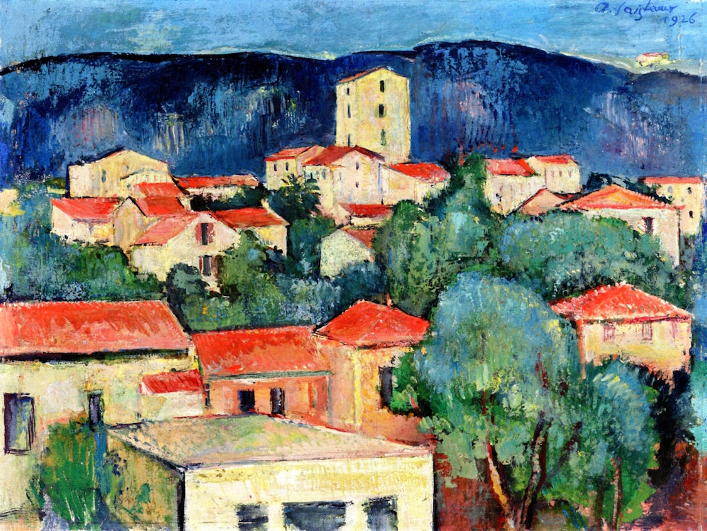 Landscape of Southern France (Aix-en-Provence), vintage artwork by Anton Faistauer, 12x8" (A4) Poster