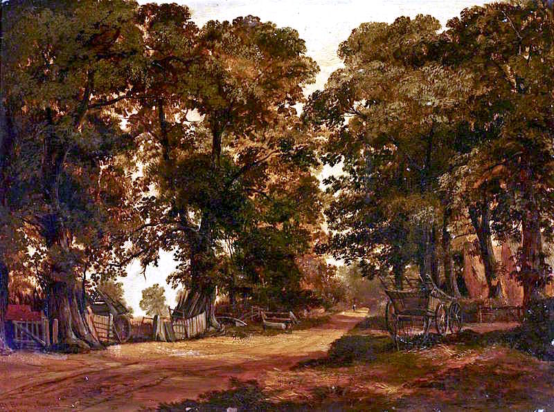 Rural Scene at Heston, vintage artwork by Thomas Colman Dibdin, A3 (16x12") Poster Print