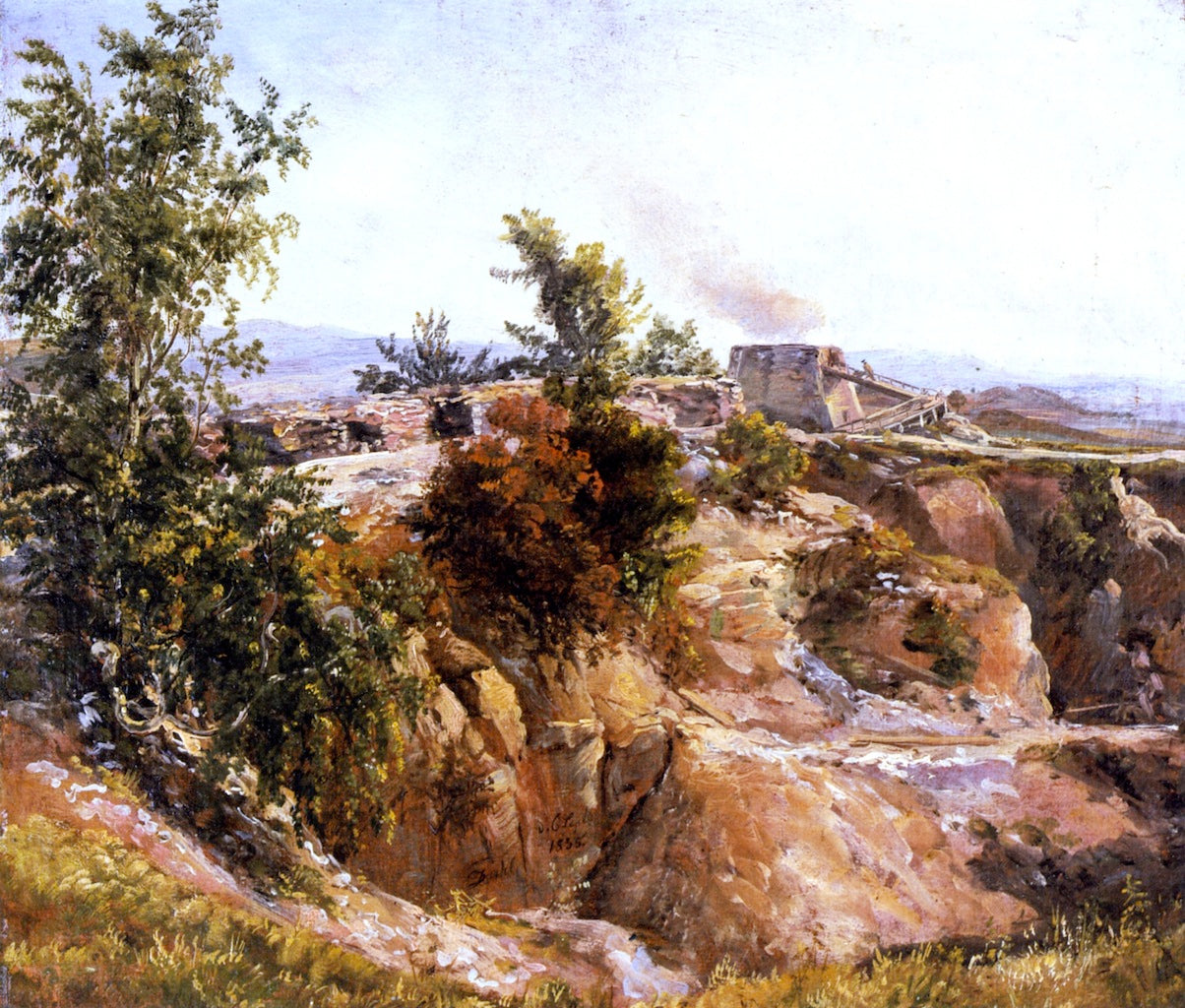 Chalk Pit near Maxen, vintage artwork by Johan Christian Claussen Dahl, 12x8" (A4) Poster