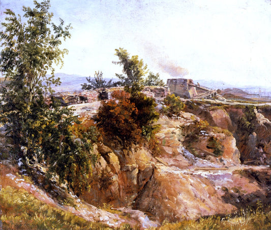 Chalk Pit near Maxen, vintage artwork by Johan Christian Claussen Dahl, 12x8" (A4) Poster