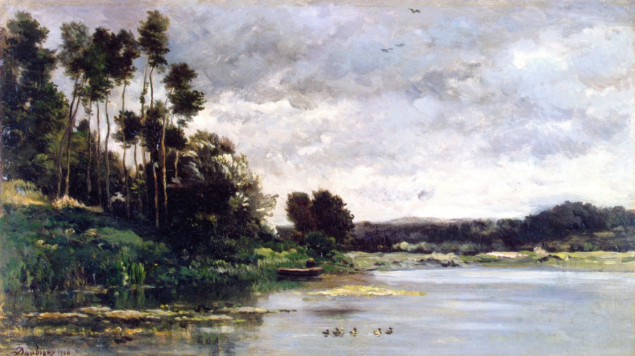 Banks of a River, vintage artwork by Charles-François Daubigny, A3 (16x12") Poster Print