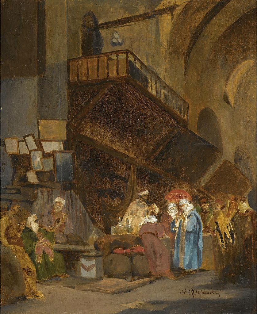 Souk in Constantinople, vintage artwork by Stanislaus Poraj Chlebowski, 12x8" (A4) Poster
