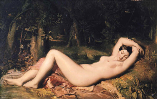 Bather Sleeping Near a Spring, vintage artwork by Theodore Chasseriau, A3 (16x12") Poster Print