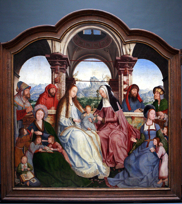 Saint Anne Altarpiece : Triptych (central panel), vintage artwork by Quentin Massys, A3 (16x12