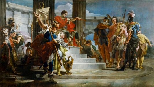 Scipio Africanus Freeing Massiva, vintage artwork by Giovanni Battista Tiepolo, 12x8" (A4) Poster