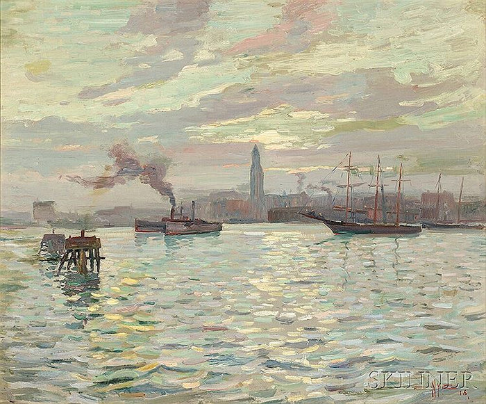 View of Baltimore Harbor by Edgar Nye,16x12(A3) Poster