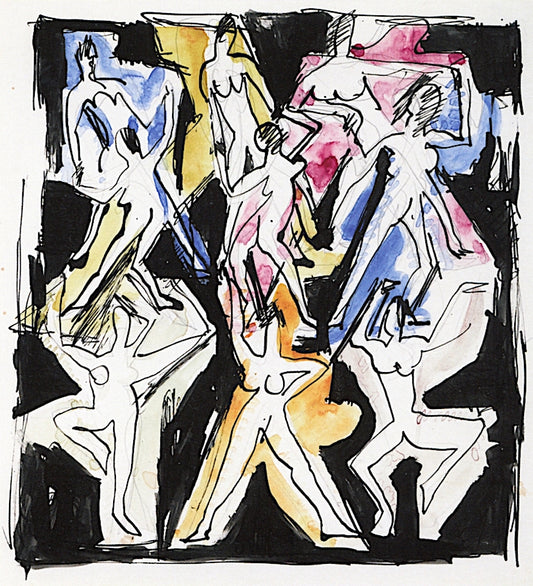 nce Figuration (sketch for a mural) by Ernst Ludwig Kirchner,16x12(A3) Poster