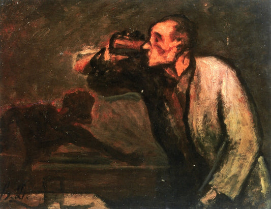 Billiard Players, vintage artwork by Honore Daumier, A3 (16x12") Poster Print