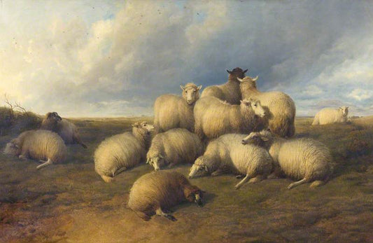 Gathering Clouds, vintage artwork by Thomas Sidney Cooper, A3 (16x12") Poster Print