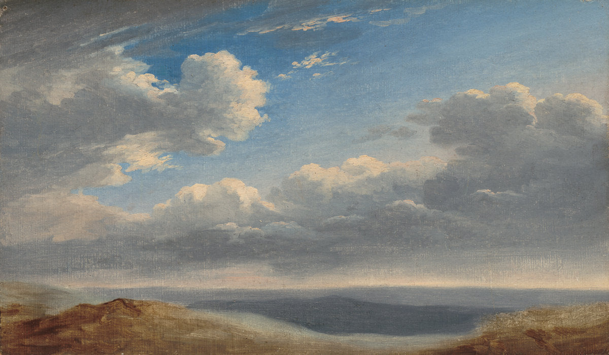 Study of Clouds over the Roman Campagna, vintage artwork by Pierre-Henri de Valenciennes, 12x8" (A4) Poster