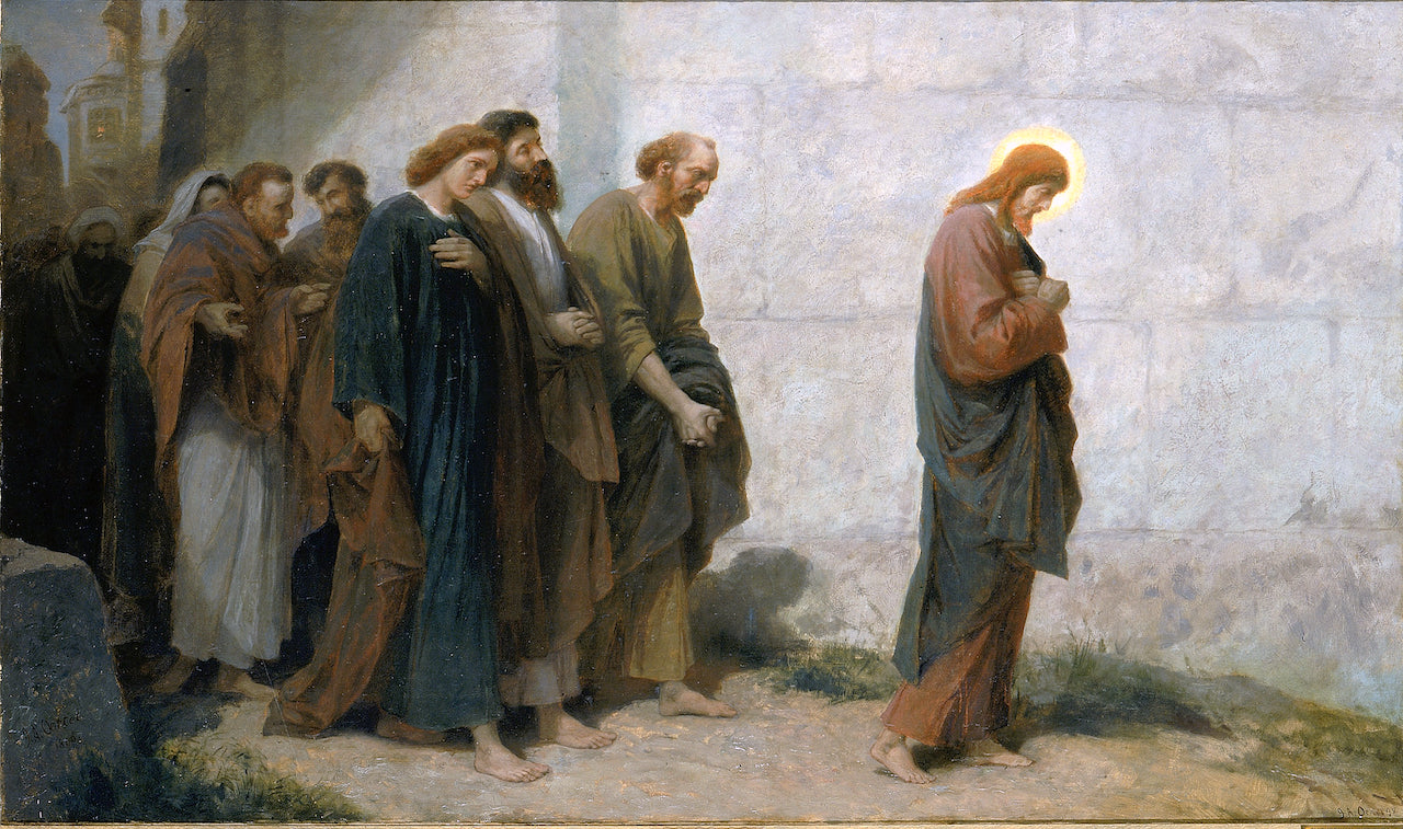 Going Down to Gethsemane, vintage artwork by Johannes Adam Simon Oertel, 12x8" (A4) Poster