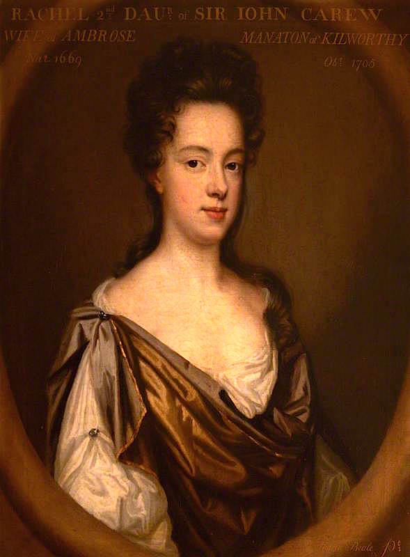 Rachel Carew, Mrs Ambrose Manaton, vintage artwork by Mary Beale, 12x8" (A4) Poster