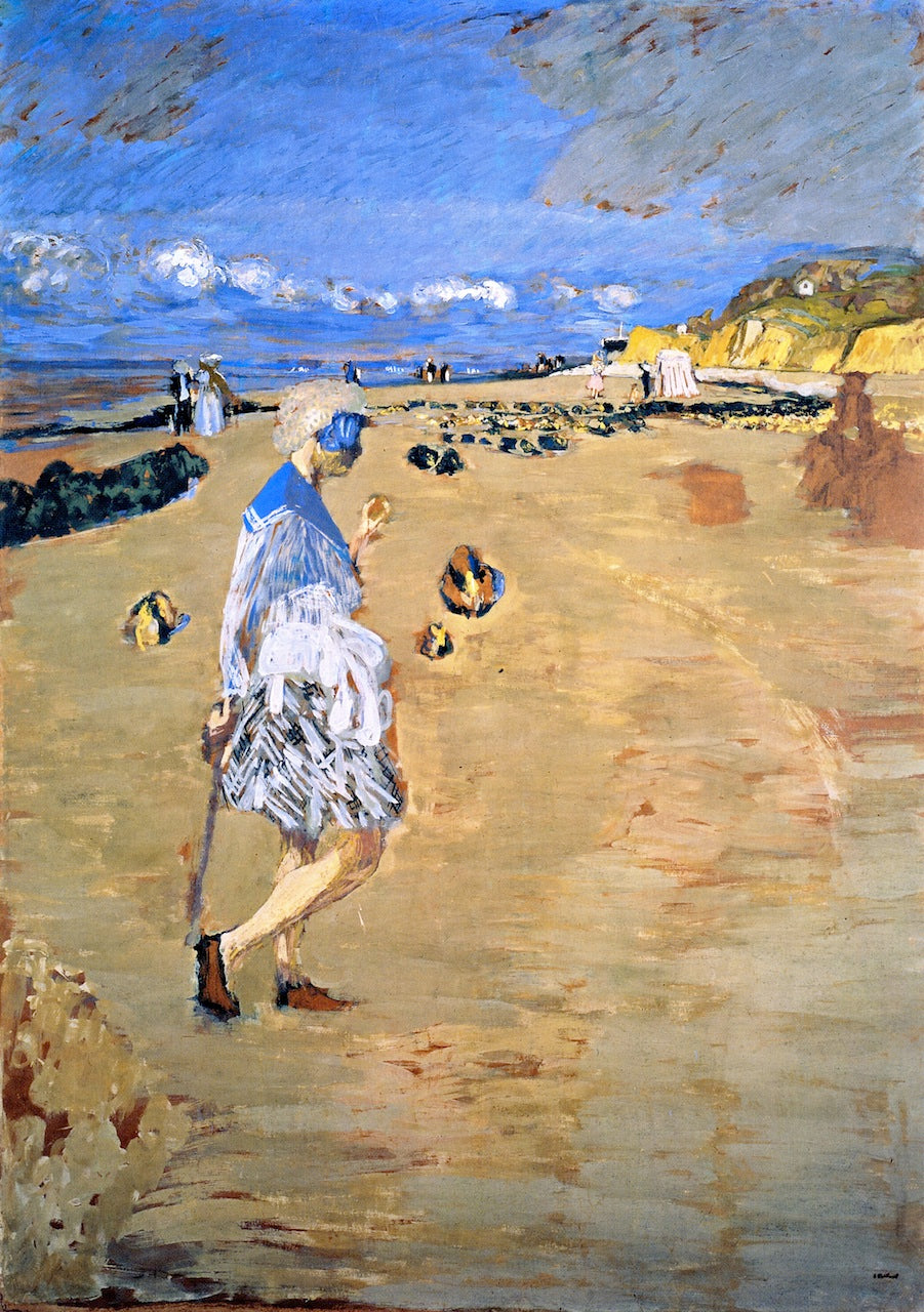 Annette on the Beach at Villerville by edouard Vuillard,A3(16x12")Poster