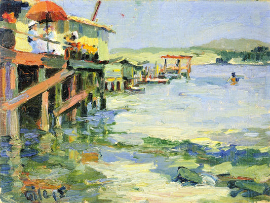 Sausalito, vintage artwork by Selden Gile, 12x8" (A4) Poster