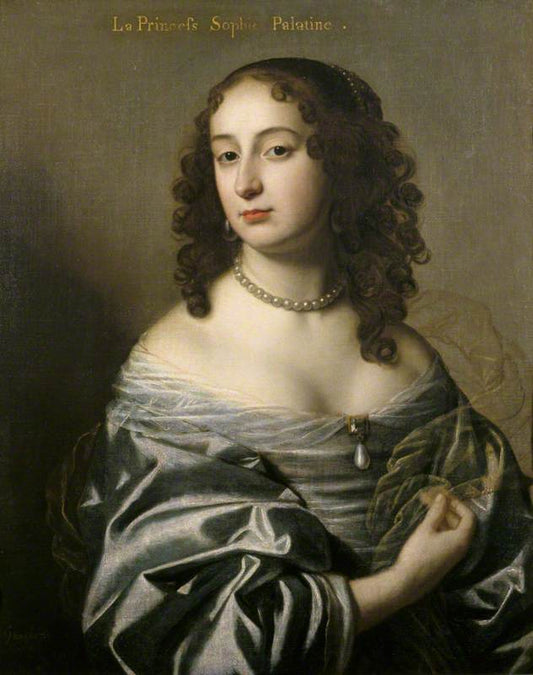 Electress Sophia, Princess Palatine, Consort of Ernest Augustus, Elector of Hanover, vintage artwork by Gerard van Honthorst, 12x8" (A4) Poster