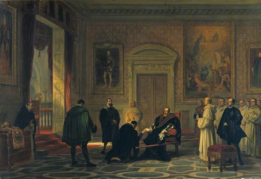 Charles V at the Monastery of San Jerónimo de Yuste, vintage artwork by Joseph-Nicolas Robert-Fleury, A3 (16x12") Poster Print