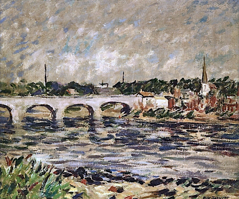 The Grey Bridge, vintage artwork by Robert Spencer, 12x8" (A4) Poster