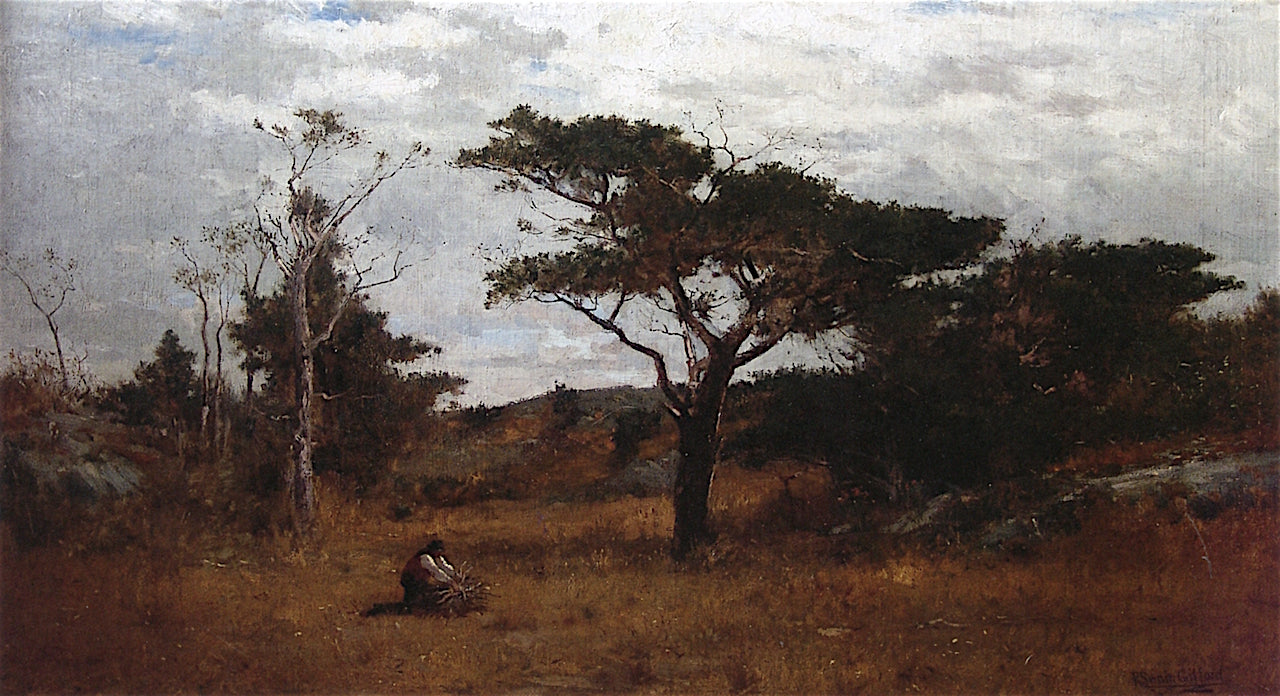 Cedars of New England, vintage artwork by Robert Swain Gifford, 12x8" (A4) Poster