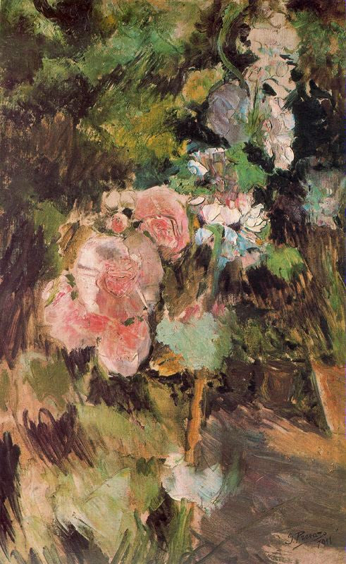 Flowers of the Garden, vintage artwork by Ignacio Pinazo Camarlench, 12x8" (A4) Poster