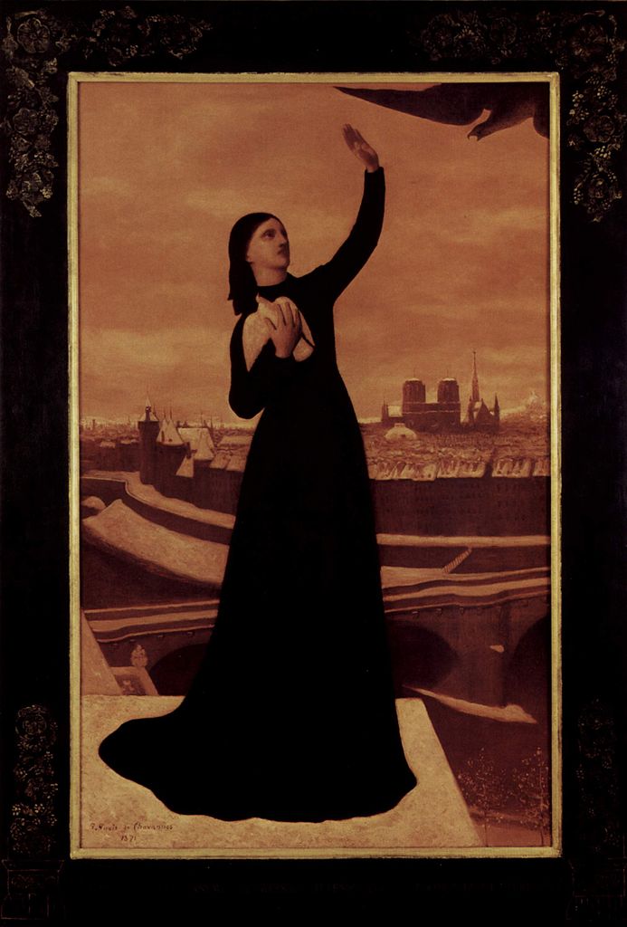 Le Pigeon, vintage artwork by Pierre Puvis de Chavannes, 12x8" (A4) Poster