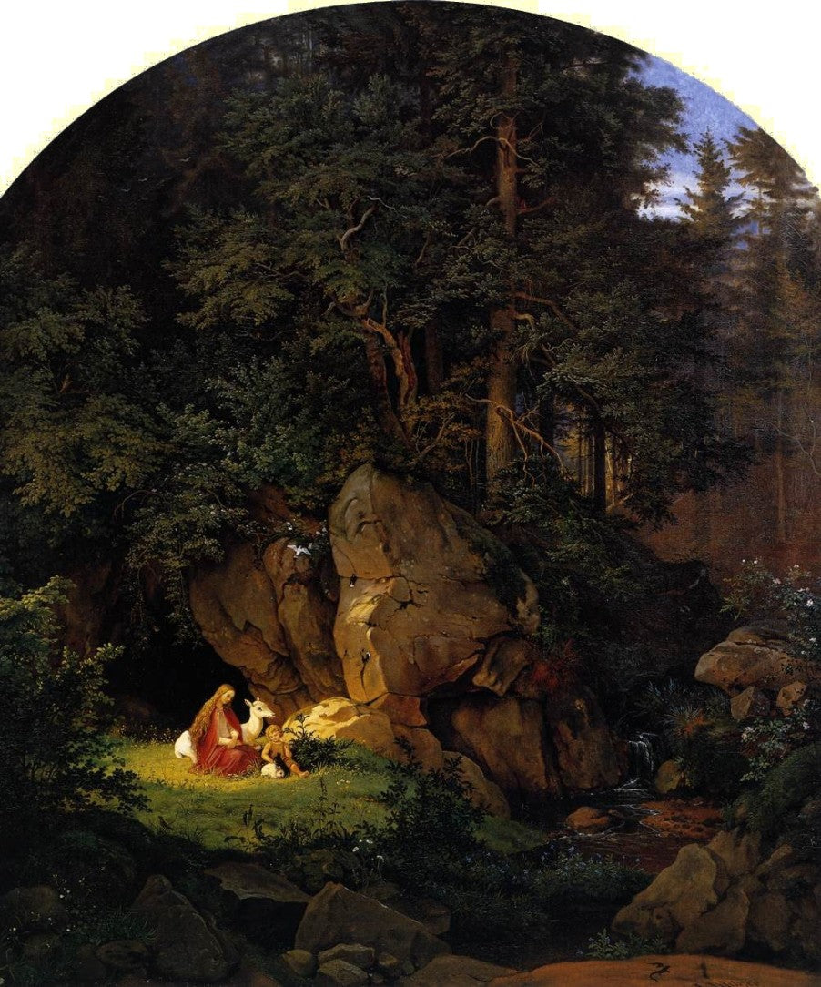 Genoveva in the Forest Seclusion, vintage artwork by Ludwig Richter, A3 (16x12") Poster Print