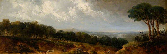 Harrow from Hampstead, London, vintage artwork by Edmund John Niemann, A3 (16x12") Poster Print