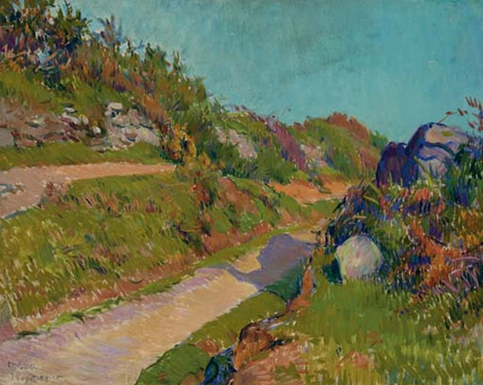 Landscape at Pouldu, vintage artwork by Jean-Bertrand Pegot-Ogier, 12x8" (A4) Poster
