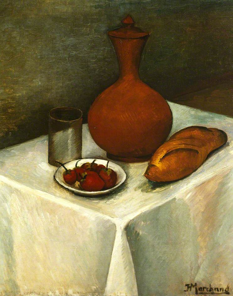 enware Jug, Loaf and Strawberries by Jean-Hyppolyte Marchand,16x12(A3) Poster