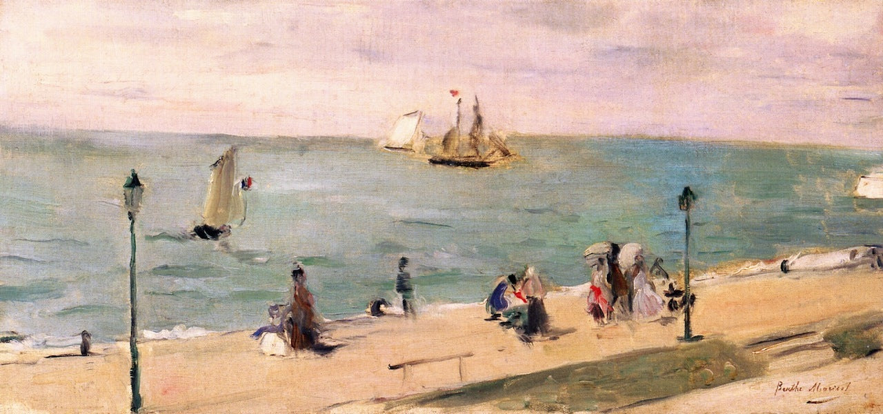 The Beach at Petit-Dalles, vintage artwork by Berthe Morisot, 12x8" (A4) Poster