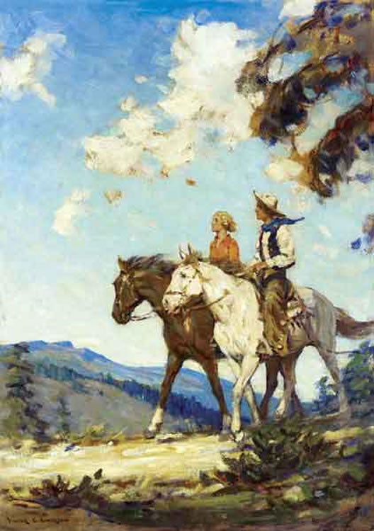 Western Trails, vintage artwork by Victor Coleman Anderson, 12x8" (A4) Poster