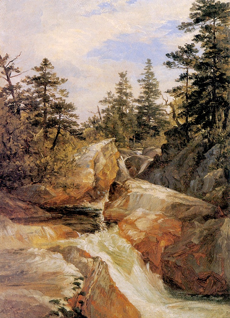 Mountain Stream, White Mountains, vintage artwork by Thomas Hiram Hotchkiss, 12x8" (A4) Poster