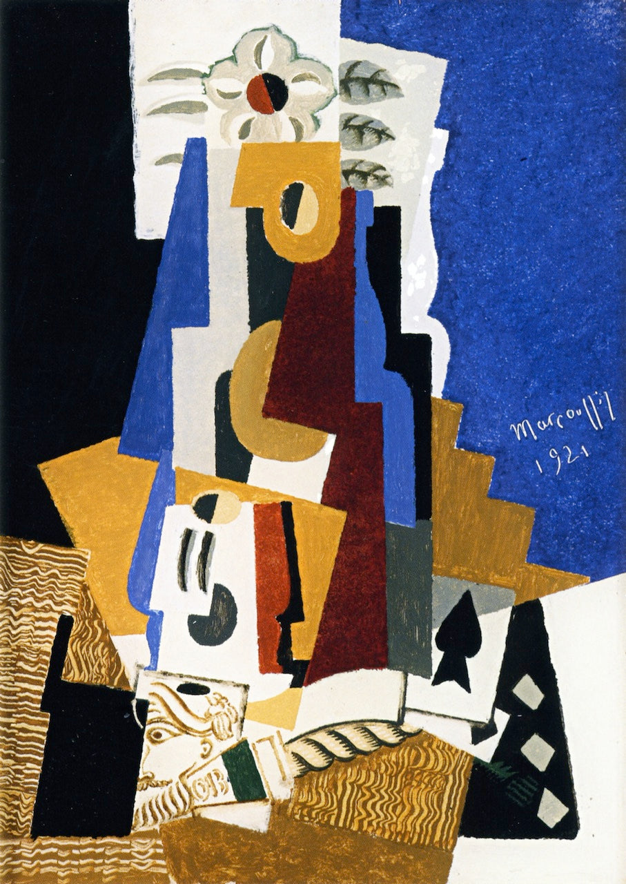 Still Life with Ace of Spades, vintage artwork by Louis Marcoussis, 12x8" (A4) Poster
