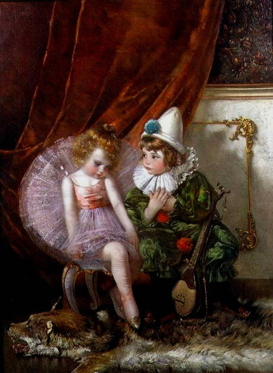 Pierrot and Pierrette by Edmond Louyot,A3(16x12")Poster