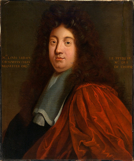 Louis Urbain Lefevre Caumartin, vintage artwork by Hyacinthe Rigaud, 12x8" (A4) Poster