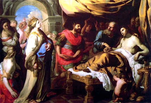 Antiochius and Stratonice, vintage artwork by Bernardino Mei, 12x8" (A4) Poster