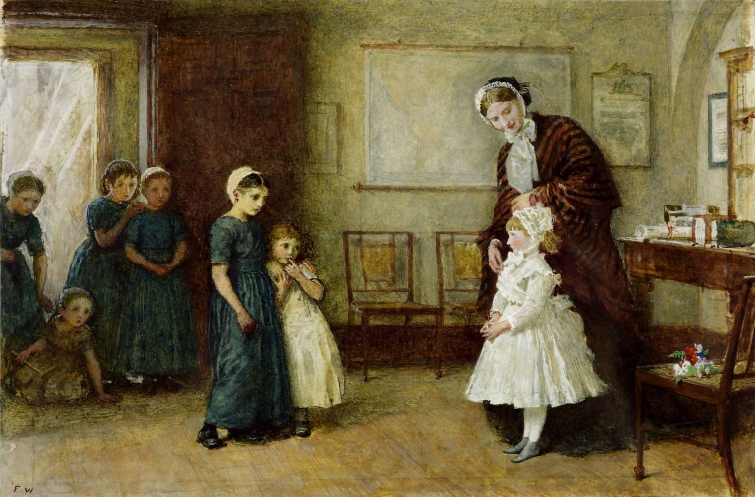 The Chaplain's Daughter, vintage artwork by Frederick Walker, 12x8" (A4) Poster