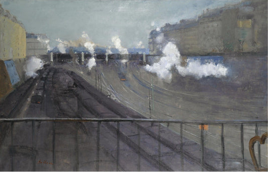 Gare St Lazare, vintage artwork by Paul Cesar Helleu, 12x8" (A4) Poster