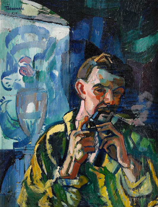 Self Portrait with Pipe by Axel Torneman,16x12(A3) Poster