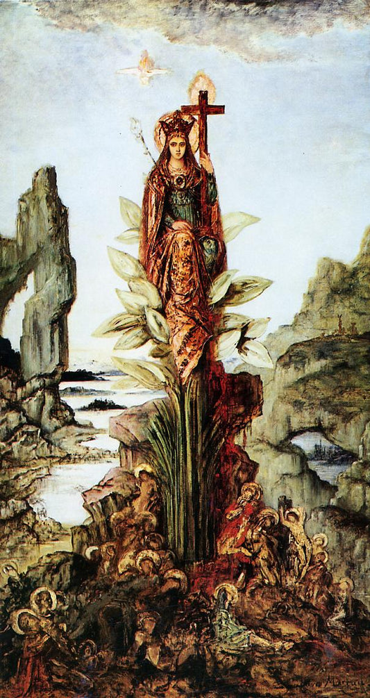 Mystical Flower, vintage artwork by Gustave Moreau, 12x8" (A4) Poster