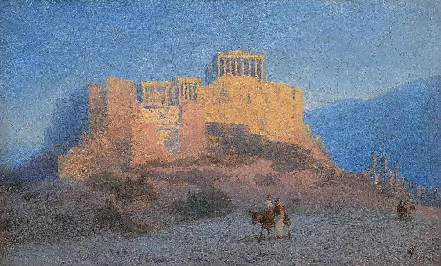 Acropolis of Athens, vintage artwork by Ivan Constantinovich Aivazovsky, A3 (16x12") Poster Print