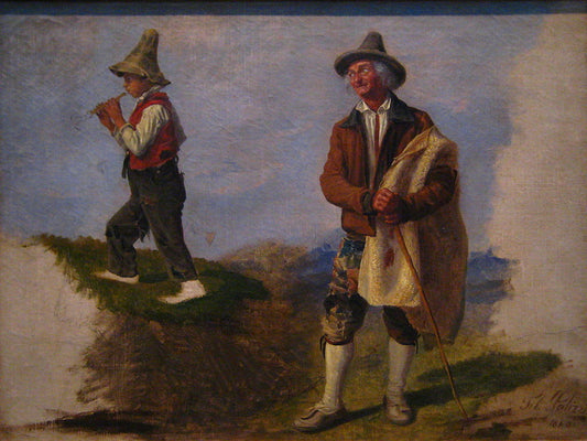 Study of Peasants, vintage artwork by Filippo Palizzi, A3 (16x12") Poster Print