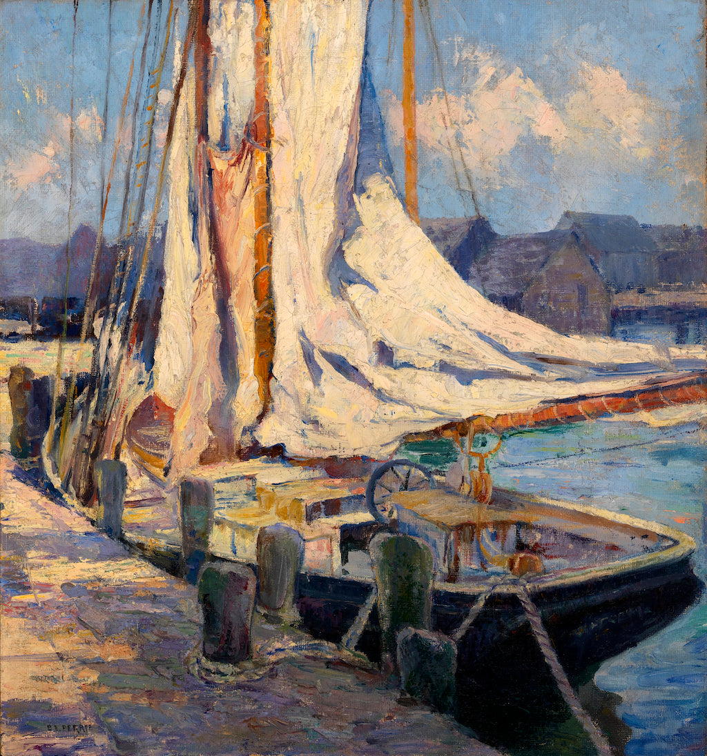 Wharf Scene, Gloucester by Bertha E. Perrie,A3(16x12")Poster