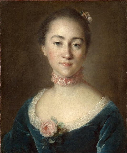 Portrait of Countess Ekaterina Golovkina, nee Shuvalov, vintage artwork by Louis Tocque, 12x8" (A4) Poster