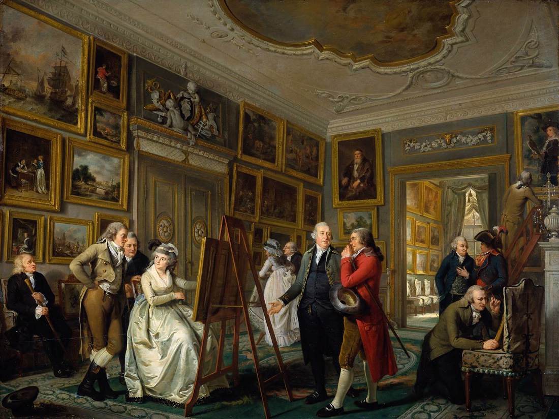 The Art Gallery of Jan Gildemeester, vintage artwork by Adriaan de Lelie, 12x8" (A4) Poster