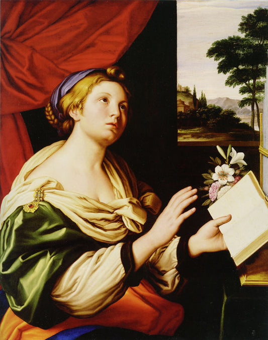 Saint Cecelia, vintage artwork by Giovanni Salvi da Sassoferrato, 12x8" (A4) Poster