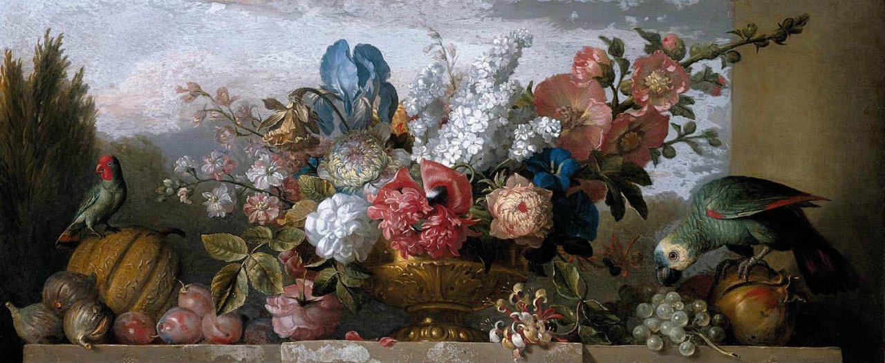 Still-Life of Flowers, vintage artwork by Jakob Bogdány, 12x8" (A4) Poster