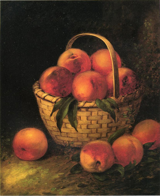 Basket of Peaches, vintage artwork by Thomas Addison Richards, A3 (16x12") Poster Print