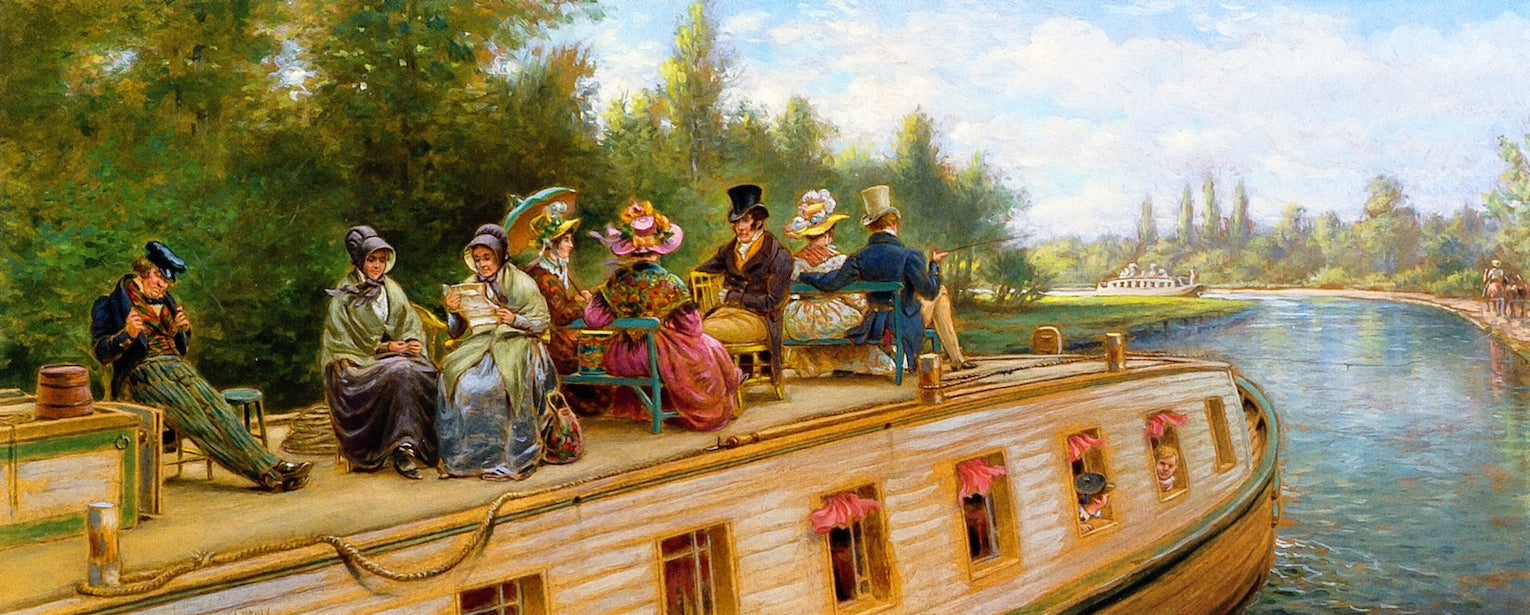 Nearing the Bend, vintage artwork by Edward Lamson Henry, 12x8" (A4) Poster
